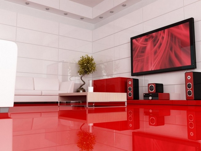 Tv stands contemporary design red