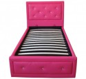 Pink faux leather ottoman