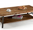 Wood coffee table with metal legs