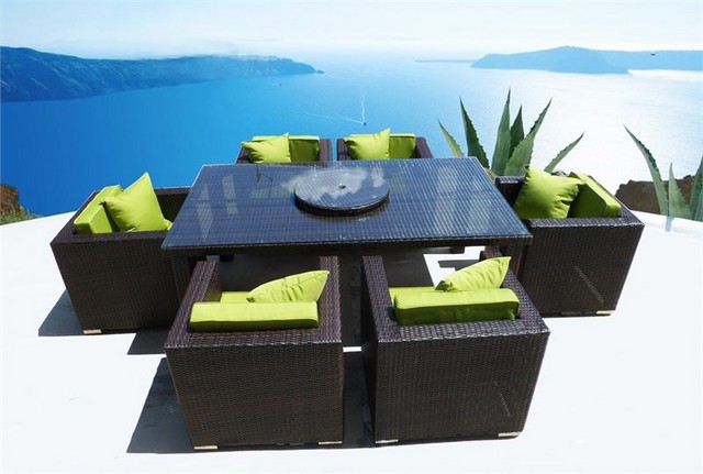 Patio sectional dining set