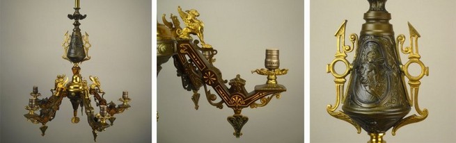 Restored vintage lighting fixtures