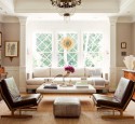 Arranging living room furniture with corner fireplace