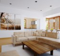 Living room with wall art