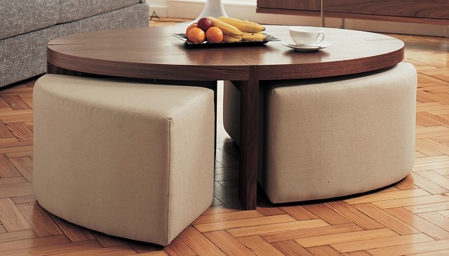 Oval coffee table ottoman