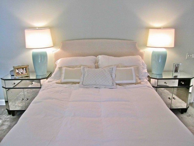 Small white bedside table lamps