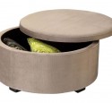 Round ottoman with storage