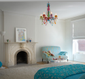 Chandelier in bedroom