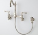 Wall mount kitchen faucet with spray