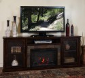 Electric Fireplace Tv Stand Oak Glass Door Cabinets