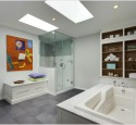 Bathroom bench with storage