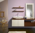 Floating shelf bathroom vanity
