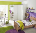 Bedroom ideas purple and green