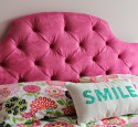 Twin tufted headboard pink