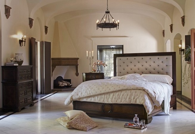 Fabric headboard bedroom sets