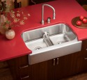 Stainless steel kitchen sink and taps