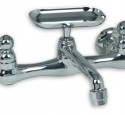 Wall mount kitchen faucet with soap dish