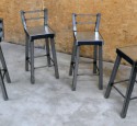 Industrial bar stool with back