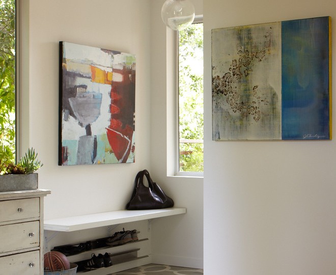 Modern entryway shoe storage