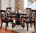Solid wood dining table black