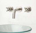 Wall mount kitchen faucet with cross handles