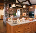 Light rustic kitchen cabinets