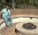 Cinder Block Fire Pit Bench