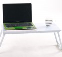 Rolling bedside laptop table white
