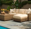 Patio bench wicker