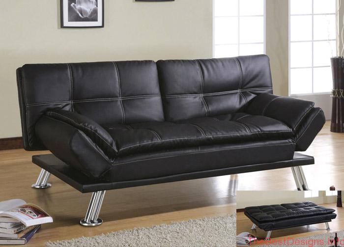 Futon Sofa Bed Modern Black