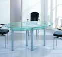 Glass top dining table oval