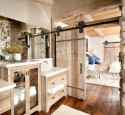 Rustic bathroom storage cabinet