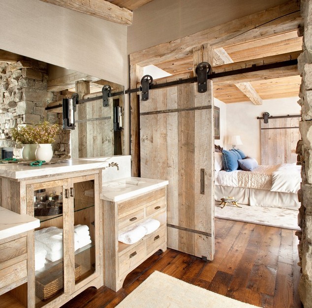 Rustic bathroom storage cabinet