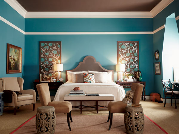 Light blue fabric headboard