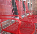 Patio chairs red