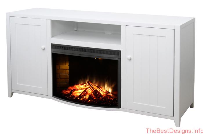 White Electric Fireplace Tv Stand Simple