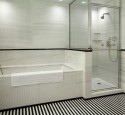 Subway tile bathroom white