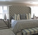 Upholstered headboard gray