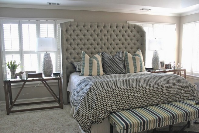 Upholstered headboard gray
