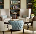 Round storage ottoman table