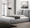Upholstered headboard queen gray