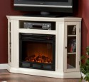 Corner Electric Fireplace Tv Stand White Color