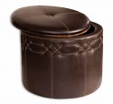 Tall round storage ottoman