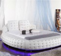 White round queen bed