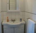 Corner bathroom sinks with cabinet
