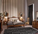 Bedroom Design In Classic Style Stripes And Gray Color