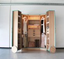 Free standing closet on wheels