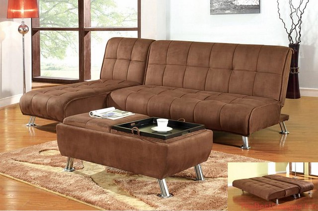 Modern Futon Sofa Bed Brown