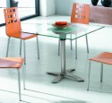 Folding glass dining table