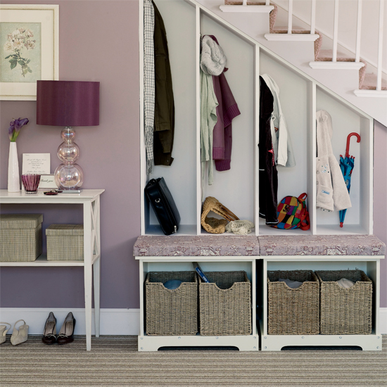 Shoe storage at entryway