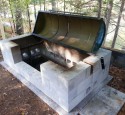 Cinder Block And Brick Fire Pit
